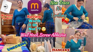 Wall sticky hangers amp hooks from meesho📦 Nail free wall hook screw adhesive Non trace no drilling [upl. by Helfand]