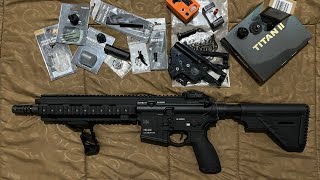 VFC HK416A5 AEG Upgrade 1 shimming PandoRA Gearset Instalation [upl. by Enomal922]