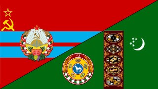 Every Version of Turkmen SSR anthem 19241991 and Former Turkmenistan national anthem 19911997 [upl. by Ekusuy629]