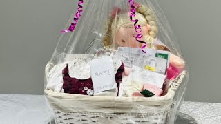 How to make baby hamper at home Baby girl hamper ideas How to wrap A hamper  GiftsSajida’s world [upl. by Essilrahc80]