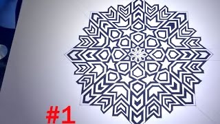 How To Draw Islamic Geometric Patterns  8 Phases Of The Moon 1 [upl. by Trammel99]