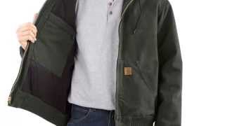 Review  Carhartt Mens Sandstone Duck Active Jacket Quilted Flannel Lined J130 [upl. by Adnorat]