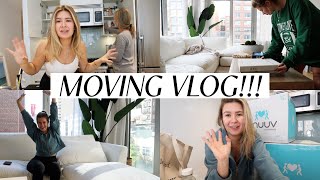 MOVING VLOG moving apartments in NYC  unpacking organizing decorating [upl. by Akcirederf]