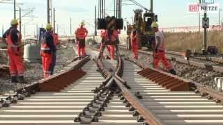 VDE 82 NEUBAUSTRECKE Weicheneinbau im Bahnkonten Gröbers im Saalekreis [upl. by Mert]