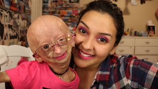 Adalia Rose Does My Makeup  PinkPurple Party Poppin Eyes   Adalia Rose  Lifeofval [upl. by Annawyt]