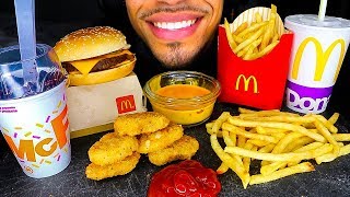 ASMR MCDONALDS OREO MCFLURRY QUARTER POUNDER CHICKEN NUGGETS CHEESY FRIES MUKBANG BIG BITES EATING [upl. by Okemak]