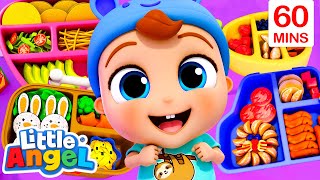 Whats in Baby Johns Colorful Lunchbox  1 Hour of Little Angel Nursery Rhymes [upl. by Cavil349]