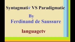 Syntagmatic amp Paradigmatic  analysis of language in urdu amp Hindi [upl. by Lemahs]