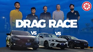 Battle of Hondas  Drag Race  Featuring VideoWaliSarkar1 RazaSamo  PakWheels [upl. by Pizor420]