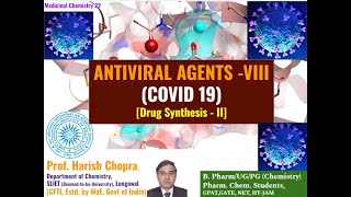 ANTIVIRAL DRUGSVIII COVID19  SynthesisII  Prepare for JEE NEET JAM NET [upl. by Adnahsor]