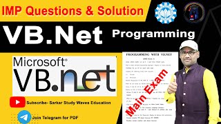 Exam 2023 Important Questions amp Solution Programming with VBNet  PGDCA First Semester By Arvind [upl. by Nnek]