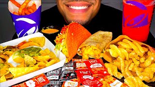 ASMR Taco Bell Mukbang Nacho Fries Cinnamon Twist Reaper Fries 1 Burrito Jerry Eating Show Tacos [upl. by Leund]