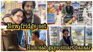 New fridge set 👍🏻zein afsha mahin aur mai gaye smart bazaar🛒 [upl. by Seiber537]