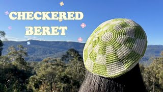 How to Crochet Checkered Beret [upl. by Whitney73]