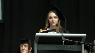 USQ Toowoomba Graduation Ceremony Valedictorian Sarah Paterson  10AM Friday 7 April 2017 [upl. by Mehalick91]