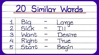 20 Similar words  similar words in english  similar word  synonyms words  सिमिलर वर्ड्स [upl. by Dub]