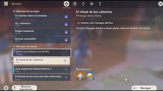 Genshin Impact💻 Misiones de Natlan Entre la promesa y el olvido El ritual de los valientes [upl. by Lechar]