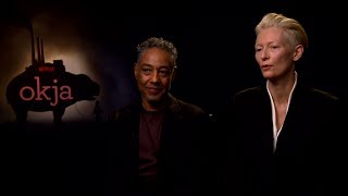 Interview with Tilda Swinton and Giancarlo Esposito for Okja [upl. by Zinnes]