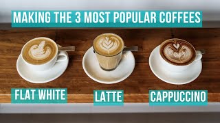 How to Make the 3 Most Popular Milk Coffees barista coffee [upl. by Atram705]