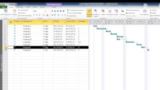 MS Project 2010 Grundkurs  Vorgänge einfügen verschieben kopieren und löschen in HD [upl. by Llenehc363]