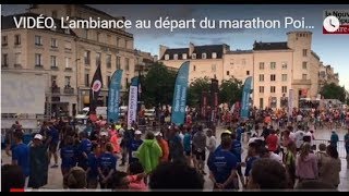 VIDÉO L’ambiance au départ du marathon Poitiers  Futuroscope [upl. by Anoik]