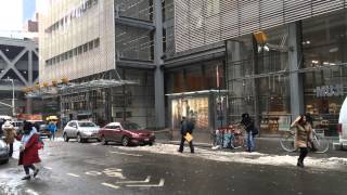 Ice falling from New York Times building [upl. by Letty]