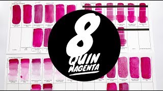 Colossal Color Showdown Ep 8 Quinacridone Magenta Part 1  Comparing 8 Brands [upl. by Evania]