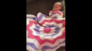 How To Crochet The Round Ripple Baby Blanket [upl. by Phira]