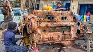 Caterpillar Dozer Old Seized Engine Full Rebuild with Pakistani Techniques [upl. by Eanod]