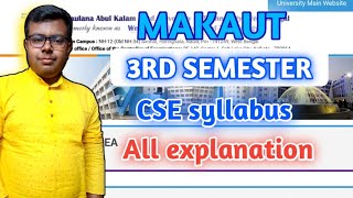 MAKAUT 3rd semester CSE Syllabus  What are the main subjects  All explanation  Informer Tushar [upl. by Assillim]