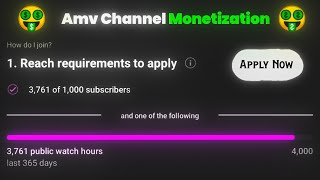 How To Monetize Amv YouTube Channel Full Process 2024 [upl. by Namrej]