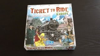 Unboxing Ticket to Ride Europe Board Game [upl. by Maryanne]