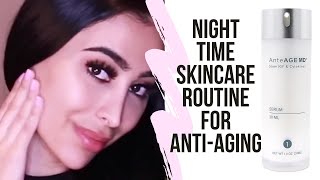 BEAUTY TIPS My Nighttime Skincare Routine for AntiAging  AnteAGE MD GF Serum [upl. by Culosio]