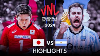 🇯🇵 JAPAN vs ARGENTINA 🇦🇷  Highlights  Mens VNL 2024 [upl. by Acemahs228]