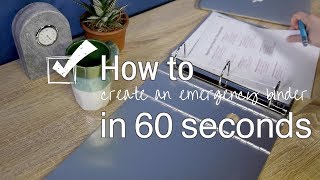 How to in 60 Seconds Create an Emergency Binder [upl. by Emmye]