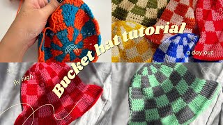 Beginner Checkered Bucket Hat Tutorial [upl. by Neyugn922]