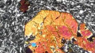 Clinopyroxene in basalt XPL [upl. by Gitel291]