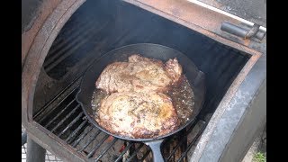 Cast Iron Ribeye Steak On The Grill  Outdoor Cooking [upl. by Niccolo]