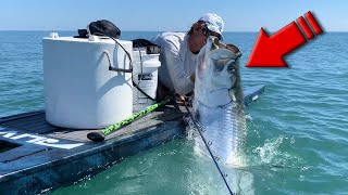 EXTREME FISHING from Paddleboard  GIANT TARPON [upl. by Lehpar]