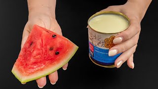 Nur Wassermelone und Kondensmilch Wenn Sie keine Zeit zum Kochen haben Dessertrezept in 5 Minuten [upl. by Bertram]