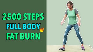 2500 Steps at Home Beginner Full Body Burn [upl. by Gard]