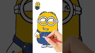 Minions Coloring Sketch Drawing drawing animation bedtimestories minionstory [upl. by Aicirtal]