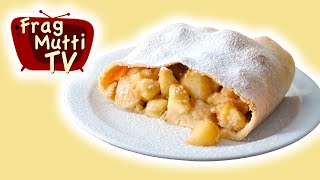 Rezept Apfelstrudel mit Blätterteig  Frag Mutti TV [upl. by Ittocs859]