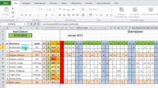 EXCEL Monatsübersicht aus JahresDienstplan ausgeben per WVerweis [upl. by Ydolem]