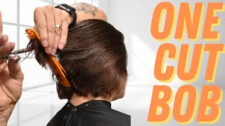 EASIEST how to cut a GRADUATED BOB in one CUT [upl. by Sydelle]