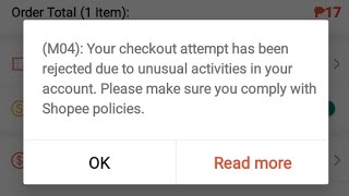 How to fix checkout rejected on shopee M04 [upl. by Namreg489]