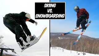 Skiing vs Snowboarding A FULL Comparison Pros and Cons [upl. by Avika938]