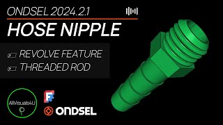 ⏱ TIMELAPSE 💧 Design A Hose Nipple In Ondsel  Ondsel Tutorial  Ondsel FreeCAD  FreeCAD Designs [upl. by Robi789]