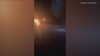 Garage fire in Meridian put out by firefighters on Christmas [upl. by Reinold578]