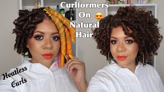 How to Install Curlformers on THICK Natural Hair  Heatless Curls [upl. by Annawd]